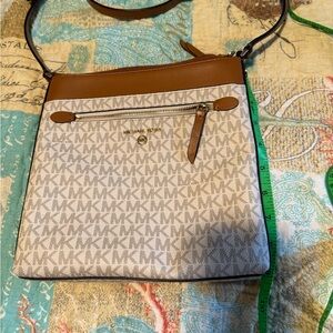 Michael Kors Tan Leather Crossbody with Gold Accents
